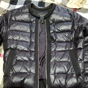 Maje Woman Scuba Trimmed Peplum Quilted Lightweight Shell Down Jacket Black XS